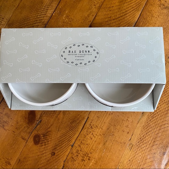 NWT Rae Dunn 6” Dog Bowl Set - Picture 2 of 2